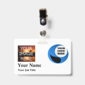 カスタムな写真のバッジの名札のテンプレート バッジ (正面 （クリップ付）)