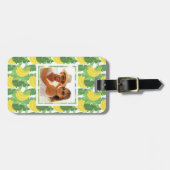 カスタムな写真のバナナの葉およびフルーツパターン ラゲッジタグ (正面横)
