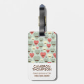 カスタムな写真のバレンタインのハートおよび髭 ラゲッジタグ (裏面縦)