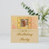 カスタムな写真のバースデーパーティ招待状 招待状 (スタンド正面)