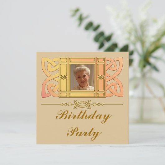 カスタムな写真のバースデーパーティ招待状 招待状 (スタンド正面)