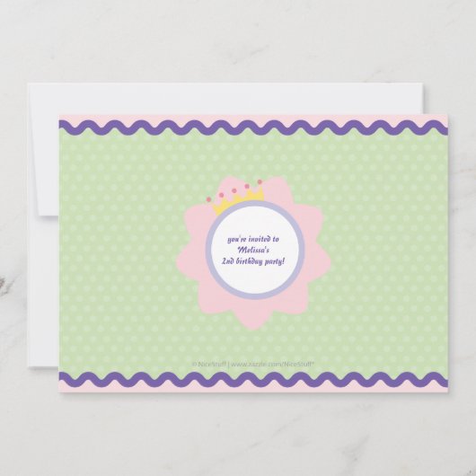 カスタムな写真のパーティーの招待のプリンセス 招待状 (裏面)