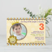 カスタムな写真のパーティーの招待のライオン 招待状 (スタンド正面)