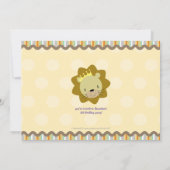 カスタムな写真のパーティーの招待のライオン 招待状 (裏面)