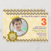 カスタムな写真のパーティーの招待のライオン 招待状 (正面/裏面)