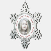 カスタムな写真のピューターの雪片のオーナメント スノーフレークピューターオーナメント (右)