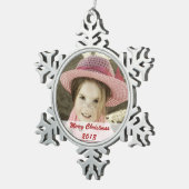 カスタムな写真のピューターの雪片のオーナメント スノーフレークピューターオーナメント (右)