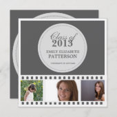 カスタムな写真のフィルムの卒業 招待状 (正面/裏面)