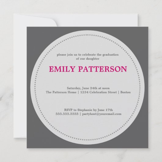 カスタムな写真のフィルムの卒業 招待状 (裏面)