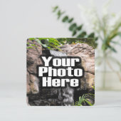 カスタムな写真のフルカラーのパーソナライズ 招待状 (スタンド正面)