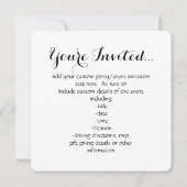 カスタムな写真のフルカラーのパーソナライズ 招待状 (裏面)