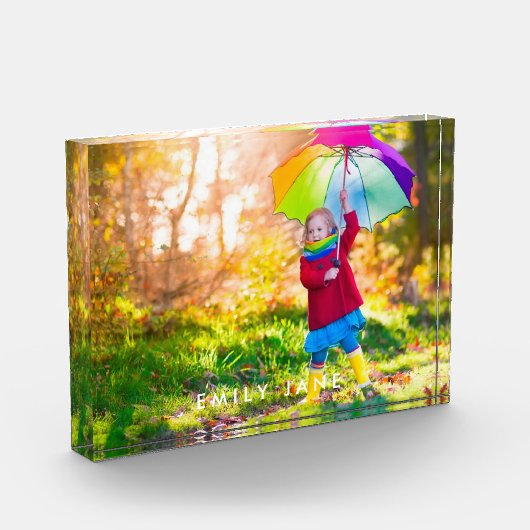 カスタムな写真のブロック|の白い文字の上敷 フォトブロック (左)