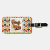 カスタムな写真のモダンなイカットの種族のファッションパターン ラゲッジタグ (正面横)