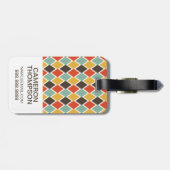 カスタムな写真のモダンなイカットの種族のファッションパターン ラゲッジタグ (裏面横)