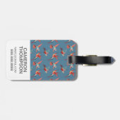 カスタムな写真のレトロのハチドリパターン ラゲッジタグ (裏面横)