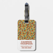 カスタムな写真のレトロの幾何学的なパターン4 2 ラゲッジタグ (裏面縦)