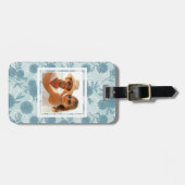 カスタムな写真のレトロの花パターン2 2 ラゲッジタグ (正面横)