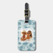 カスタムな写真のレトロの花パターン2 2 ラゲッジタグ (正面縦)