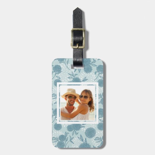 カスタムな写真のレトロの花パターン2 2 ラゲッジタグ (正面縦)