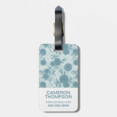 カスタムな写真のレトロの花パターン2 2 ラゲッジタグ (裏面縦)