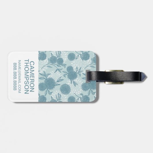 カスタムな写真のレトロの花パターン2 2 ラゲッジタグ (裏面横)