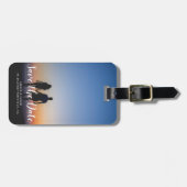 カスタムな写真のロマンチックなモダンの保存日付 ラゲッジタグ (正面横)