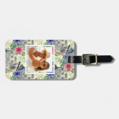 カスタムな写真のヴィンテージのインドのスタイルのトラパターン ラゲッジタグ (正面横)