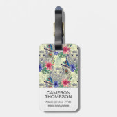 カスタムな写真のヴィンテージのインドのスタイルのトラパターン ラゲッジタグ (裏面縦)