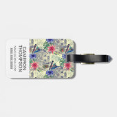 カスタムな写真のヴィンテージのインドのスタイルのトラパターン ラゲッジタグ (裏面横)