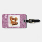 カスタムな写真のヴィンテージのピンクパターン ラゲッジタグ (正面横)