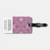 カスタムな写真のヴィンテージのピンクパターン ラゲッジタグ (裏面横)