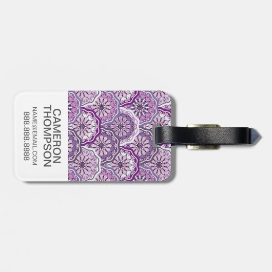 カスタムな写真のヴィンテージパターン ラゲッジタグ (裏面横)