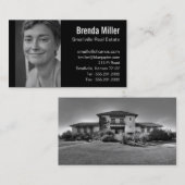 カスタムな写真の不動産ビジネス白黒 名刺 (正面/裏面)