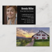 カスタムな写真の不動産ビジネス色 名刺 (正面/裏面)