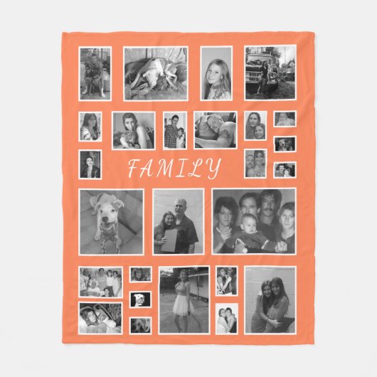 カスタムな写真の名前26の黒信号及び白の珊瑚 フリースブランケット (正面)