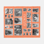 カスタムな写真の名前26の黒信号及び白の珊瑚 フリースブランケット (正面(横))