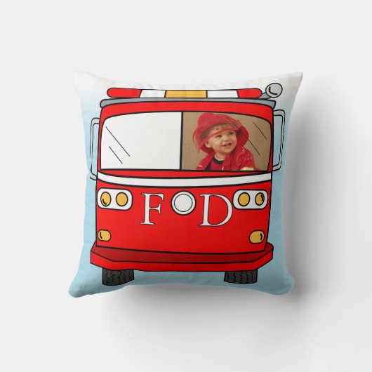 カスタムな写真の小さい消防士の枕 クッション (裏面)