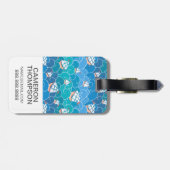 カスタムな写真の岩が多い海パターン ラゲッジタグ (裏面横)