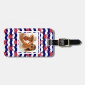 カスタムな写真の幸せなカニパターン ラゲッジタグ (正面横)