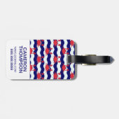 カスタムな写真の幸せなカニパターン ラゲッジタグ (裏面横)