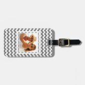 カスタムな写真の幾何学的なジグザグパターン ラゲッジタグ (正面横)