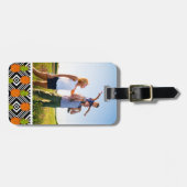 カスタムな写真の幾何学的なパイナップル ラゲッジタグ (正面横)