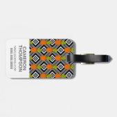 カスタムな写真の幾何学的なパイナップル ラゲッジタグ (裏面横)