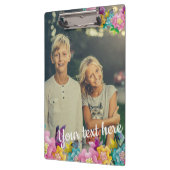 カスタムな写真の文字の生気に満ちた花および蝶 クリップボード (左)