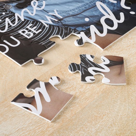 カスタムな写真の新婦付添人の提案のパズルのギフト ジグソーパズル (側面)