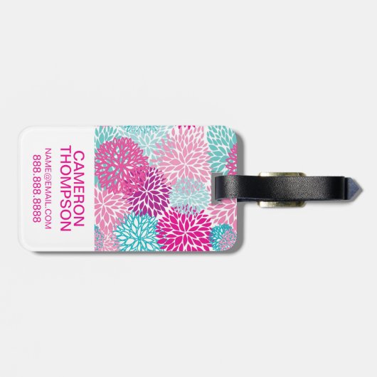 カスタムな写真の明るい花パターン2 ラゲッジタグ (裏面横)