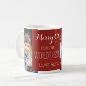 カスタムな写真の最も最高のなお母さんのクリスマスのマグの赤 コーヒーマグカップ (正面左)