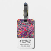 カスタムな写真の民族のスタイル動物パターン ラゲッジタグ (裏面縦)