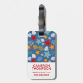 カスタムな写真の水中生命パターン ラゲッジタグ (裏面縦)