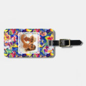 カスタムな写真の水彩画のオウム ラゲッジタグ (正面横)